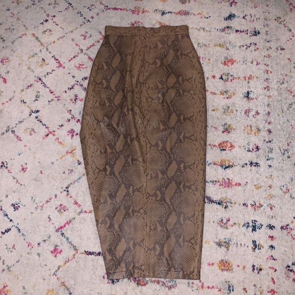 Snake skin print leather midi skirt Zeynep Arcay - Picture 8 of 12